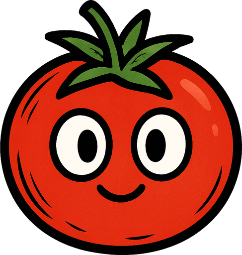 tomato with eyes.
In-Game asset.  2d.  High contrast.  No shadows