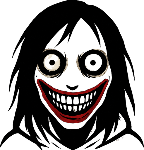 jeff the killer scary  head.
In-Game asset.  2d.  High contrast.  No shadows