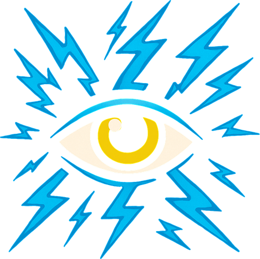Electricity with eye.
In-Game asset.  2d.  High contrast.  No shadows