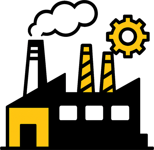 Factory.
In-Game asset.  2d.  High contrast.  No shadows