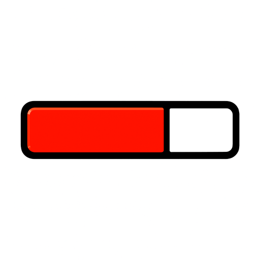 Barra de vida.
In-Game asset.  2d.  High contrast.  No shadows