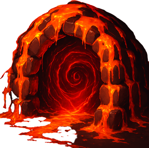 mağaranın grafik ayarları ve boyutunu bozmadan taşların üzerinden lavlar akıyor gibi gözüksün zindan girişinin ortasındada kırmızı korkutucu bir sihirli geçit olsun