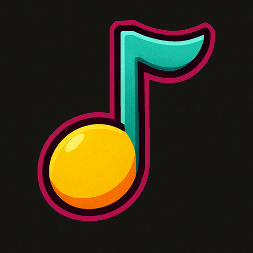 Musical note.
In-Game asset.  2d.  High contrast.  No shadows