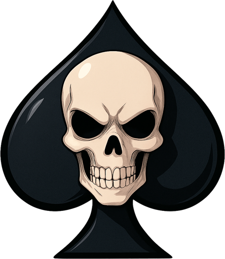 Just the spade with a skull in the center of it. Anime style.