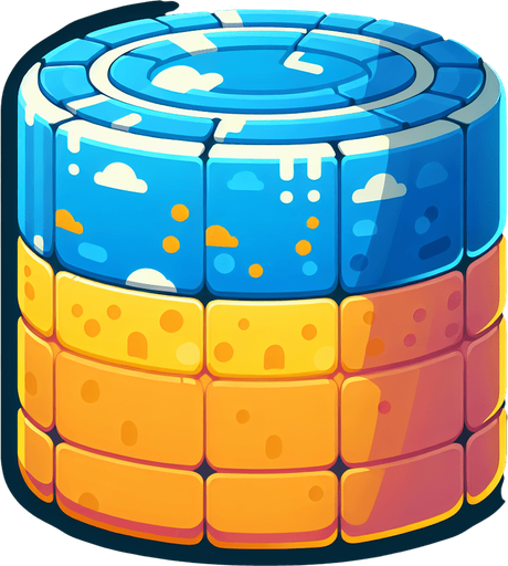 cartone animato.
Single Game Texture. In-Game asset. 2d. Blank background. High contrast. No shadows.