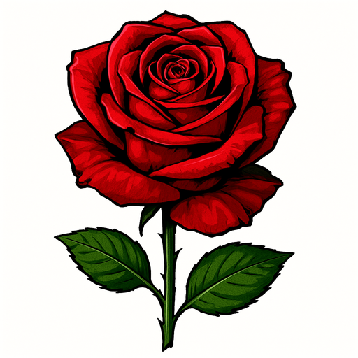 red rose realistic.
In-Game asset.  2d.  High contrast.  No shadows