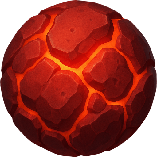 round red lava stone.
In-Game asset