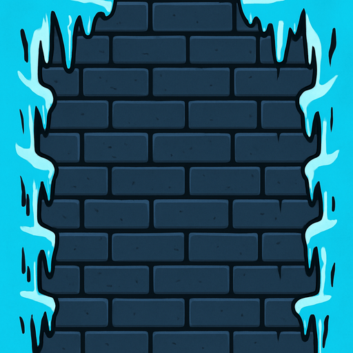 icy tower background without platforms, just walls.
In-Game asset.  2d.  High contrast.  No shadows