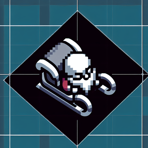 Santa on a sleigh top view.
Single Game Texture. In-Game asset. 2d. Blank background. High contrast. No shadows.