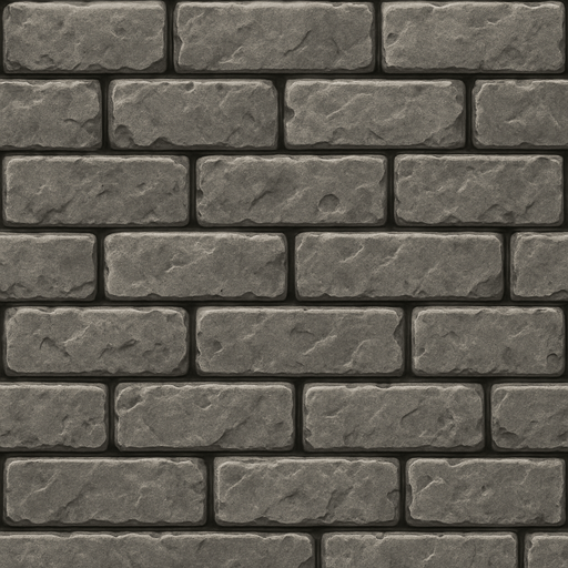 realistic stone brick wall.
In-Game asset.  2d.  High contrast.  No shadows