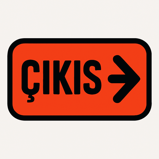 ÇIKIŞ BUTTON.
In-Game asset.  2d.  High contrast.  No shadows