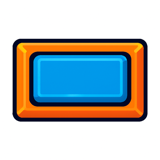 basılabilir tuş görseli dikdörtgen.
In-Game asset.  2d.  High contrast.  No shadows