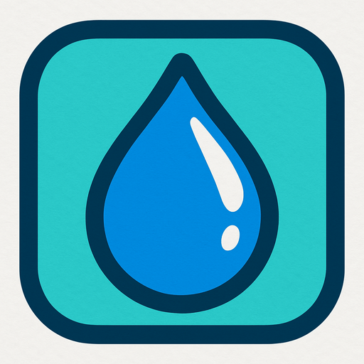 water icon.
In-Game asset.  2d.  High contrast.  No shadows