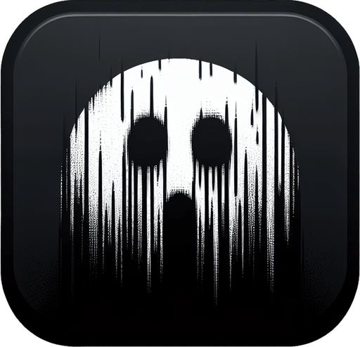 Fear icon, horror game Single Game Texture. In-Game asset. 2d. Blank background. High contrast. No shadows.