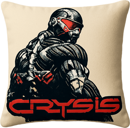 crysis oyunu karakteri resmi olan yastık.
In-Game asset.  2d.  High contrast.  No shadows