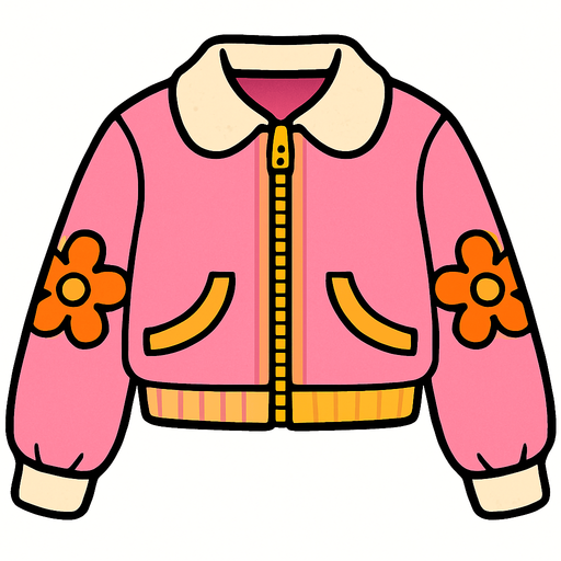 cute designer jacket top view..
In-Game asset.  2d.  High contrast.  No shadows