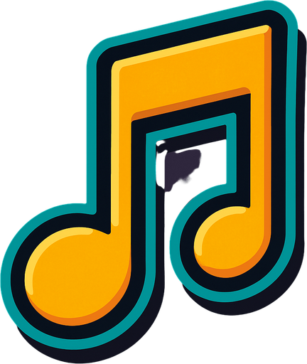 music note.
In-Game asset.  2d.  High contrast.  No shadows