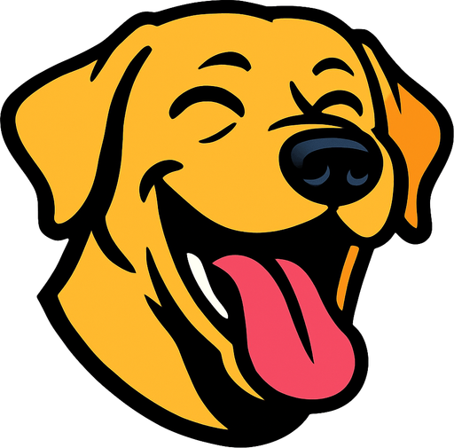 labrador laugh.
In-Game asset.  2d.  High contrast.  No shadows