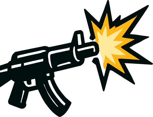 Gunfire.
In-Game asset.  2d.  High contrast.  No shadows