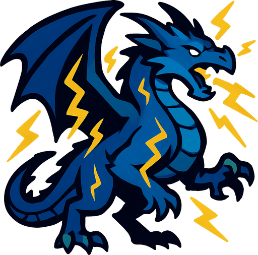 Dragon de l'orage.
In-Game asset.  2d.  High contrast.  No shadows