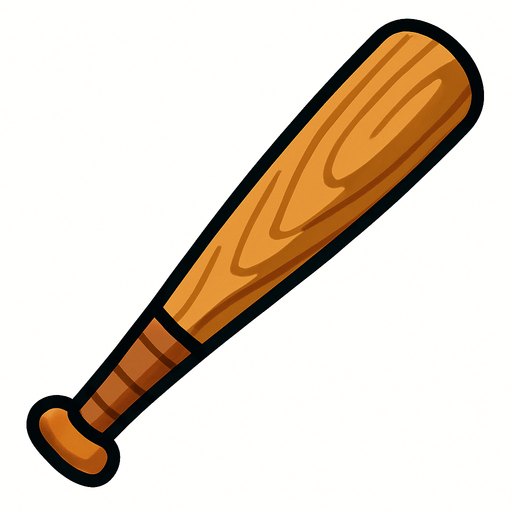 Baseball bat.
In-Game asset.  2d.  High contrast.  No shadows