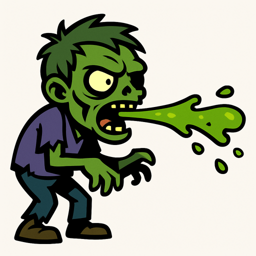 2D. Ranged zombie. attacks with poisonous saliva.
In-Game asset.  2d.  High contrast.  No shadows
