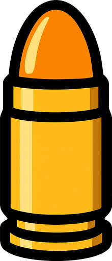bullet.
In-Game asset.  2d.  High contrast.  No shadows