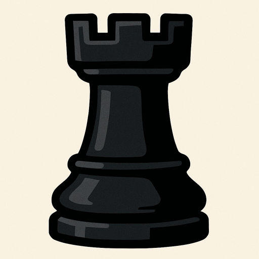 Black rook chess.
In-Game asset.  2d.  High contrast.  No shadows