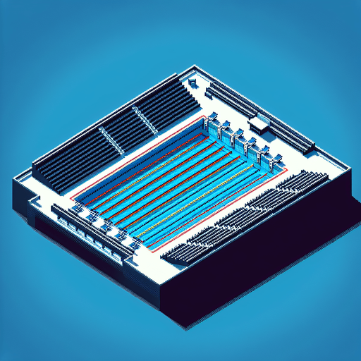 olympic swimming pool seen directly from above. bird-view perspective. pixelated. 8-bit.
Single Game Texture. In-Game asset. 2d. Blank background. High contrast. No shadows.