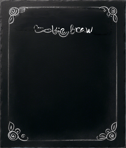 Text "ROOKIE BREW" handwritten in chalk