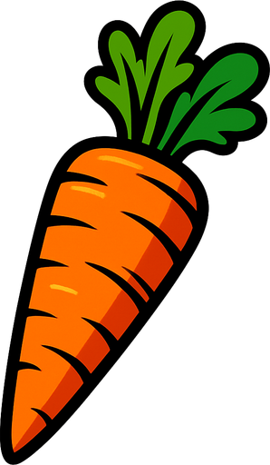 havuç.
In-Game asset.  2d.  High contrast.  No shadows