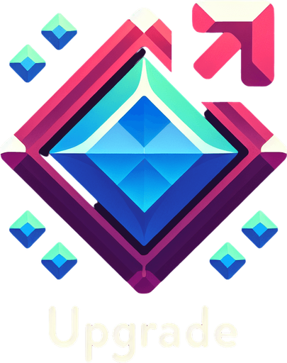 Upgrade sign.
Single Game Texture. In-Game asset. 2d. Blank background. High contrast. No shadows.