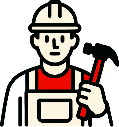 etrafı kırmızı işçi.
In-Game asset.  2d.  High contrast.  No shadows