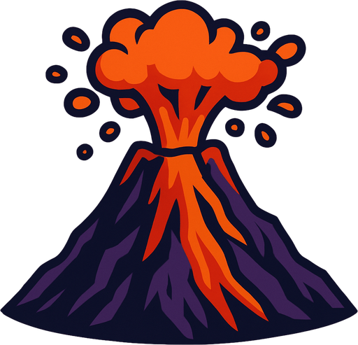 volcan.
In-Game asset.  2d.  High contrast.  No shadows