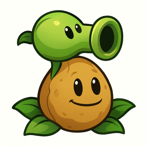 Una fusion del wallnut de plantas vs zombies con el lanza guisantes.
In-Game asset.  No shadows