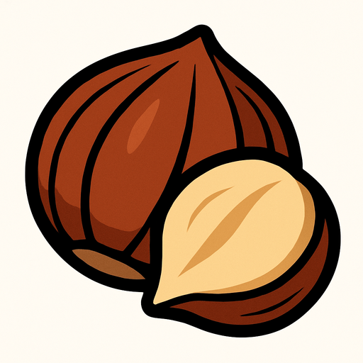 hazelnut.
In-Game asset.  2d.  High contrast.  No shadows