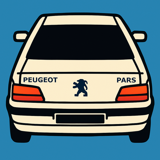 Peugeot pars arkasi ama yukaridan.
In-Game asset.  2d.  High contrast.  No shadows