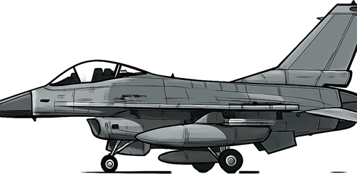 Savaş uçağı, gerçekçi, yazısız, yandan görünüm.
In-Game asset.  High contrast.  No shadows