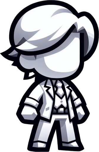 White enemy.
Single Game Texture. In-Game asset. 2d. Blank background. High contrast. No shadows.