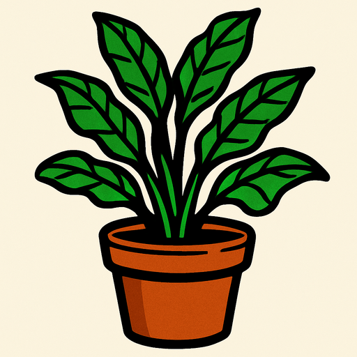 Potted plant.
In-Game asset.  2d.  High contrast.  No shadows