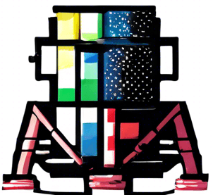 same image but add a green flag on top of the lander