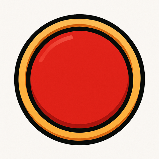 red circle button.
In-Game asset.  2d.  High contrast.  No shadows