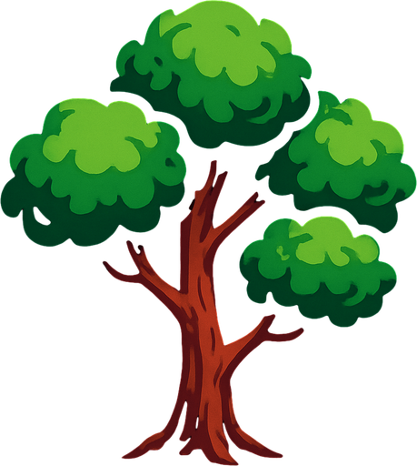 tree.
In-Game asset.  2d.  High contrast.  No shadows