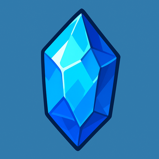 blue crystal.
In-Game asset.  2d.  High contrast.  No shadows