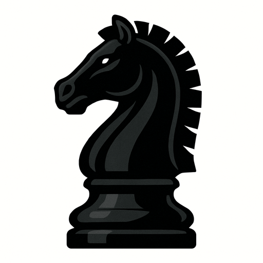 Chess black knight.
In-Game asset.  2d.  High contrast.  No shadows