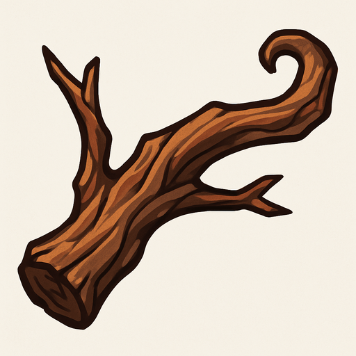 rama de madera.
In-Game asset.  2d.  High contrast.  No shadows