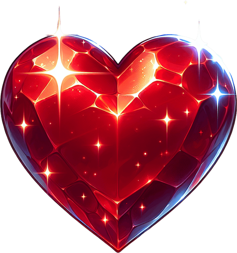 Heart illustration red shinny.
Single Game Texture.  2d.  Blank background.  High contrast.  No shadows
