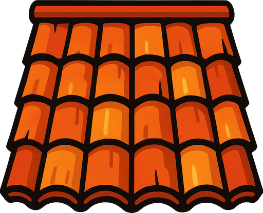 tejado.
In-Game asset.  2d.  High contrast.  No shadows