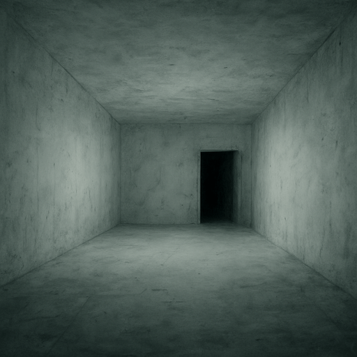 white surreal space with nothing in it looks scary