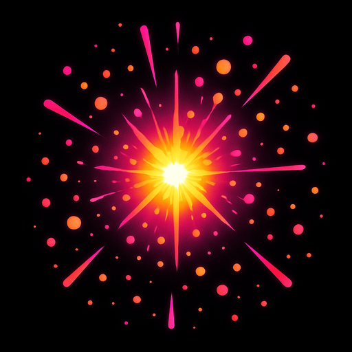 rare Bloom Burst Particle top view.
In-Game asset.  2d.  High contrast.  No shadows
